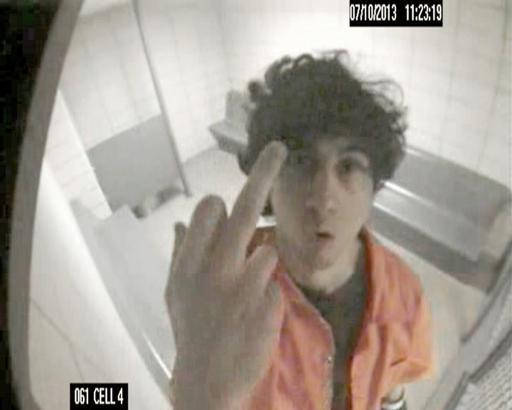 Dzhokhar Tsarnaev in a holding cell, 10 July 2013