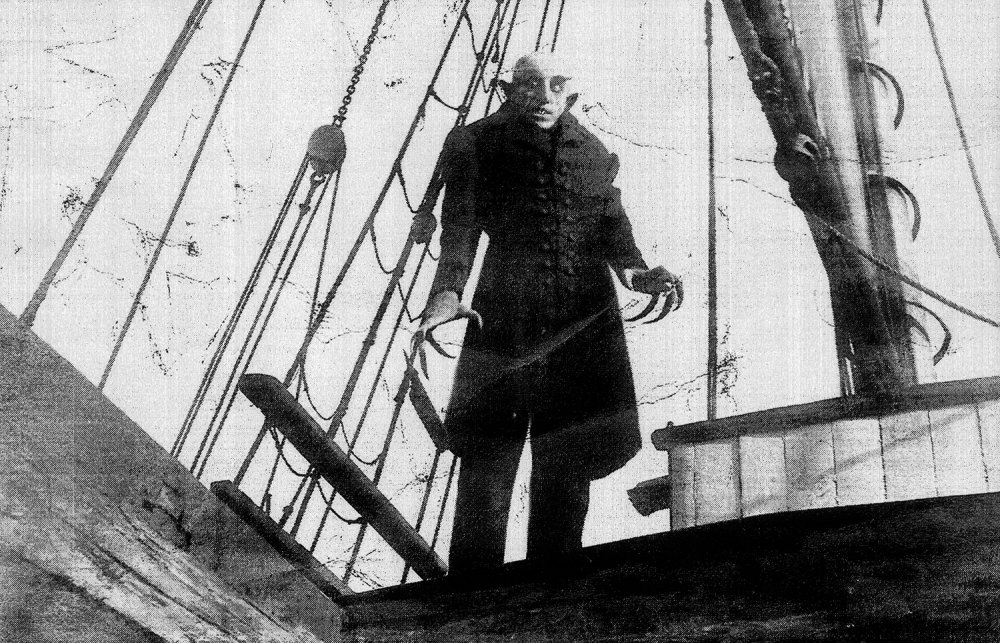 A manipulated still from Nosferatu (1922)